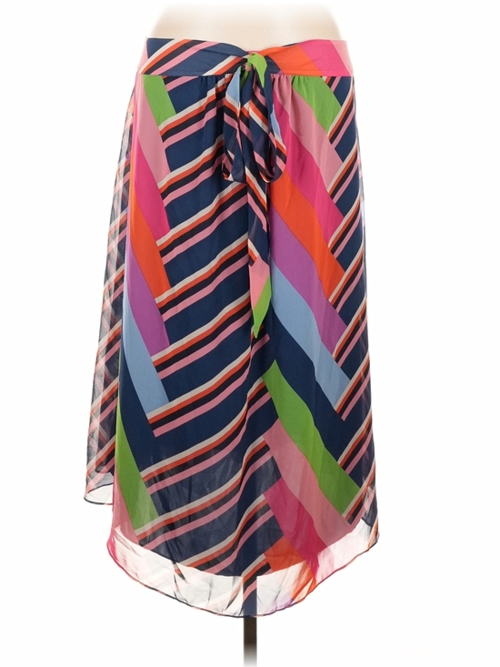 Trina Turk Dresses & Skirts - Trina Turk Navy Multicolor Diagonal Tie-Waist High-Low Skirt